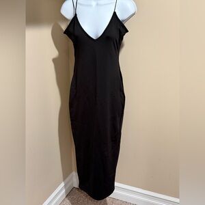 Chic Black Spaghetti Strap Maxi Dress